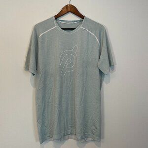 Lululemon X Peloton Gym Shirt Mens Extra Large XL White/Green Stripes